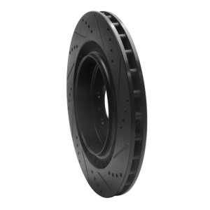 Cadillac STS Brake Rotor (1) - Rear Left - R1 Concepts - Drilled & Slotted - Black - `04-`11